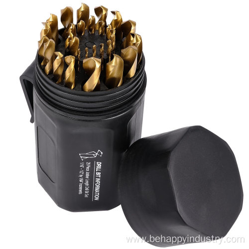 Titanium costed drill bit set for metal